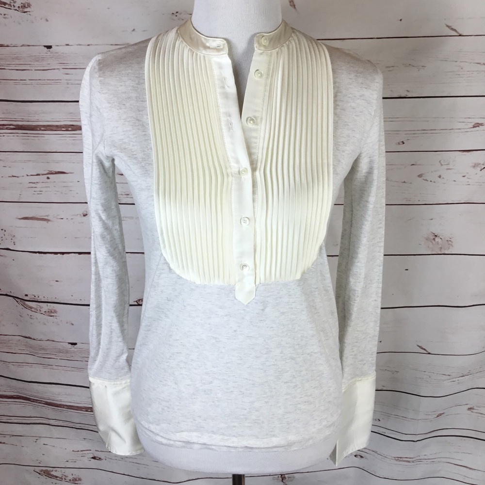 J. Crew Henley Tuxedo‎ Style Top. Size 2/XXS